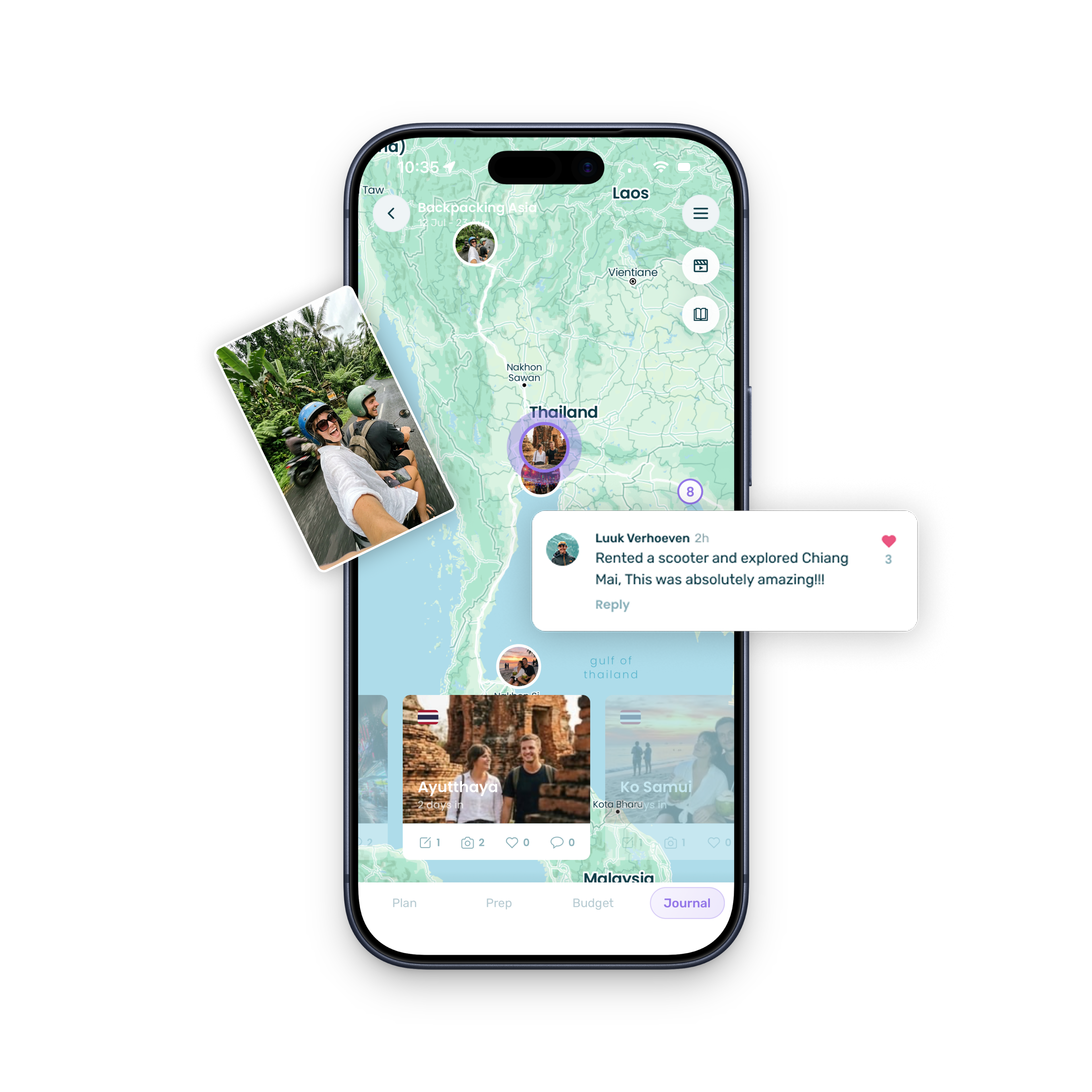 Travel tracker screenshot
