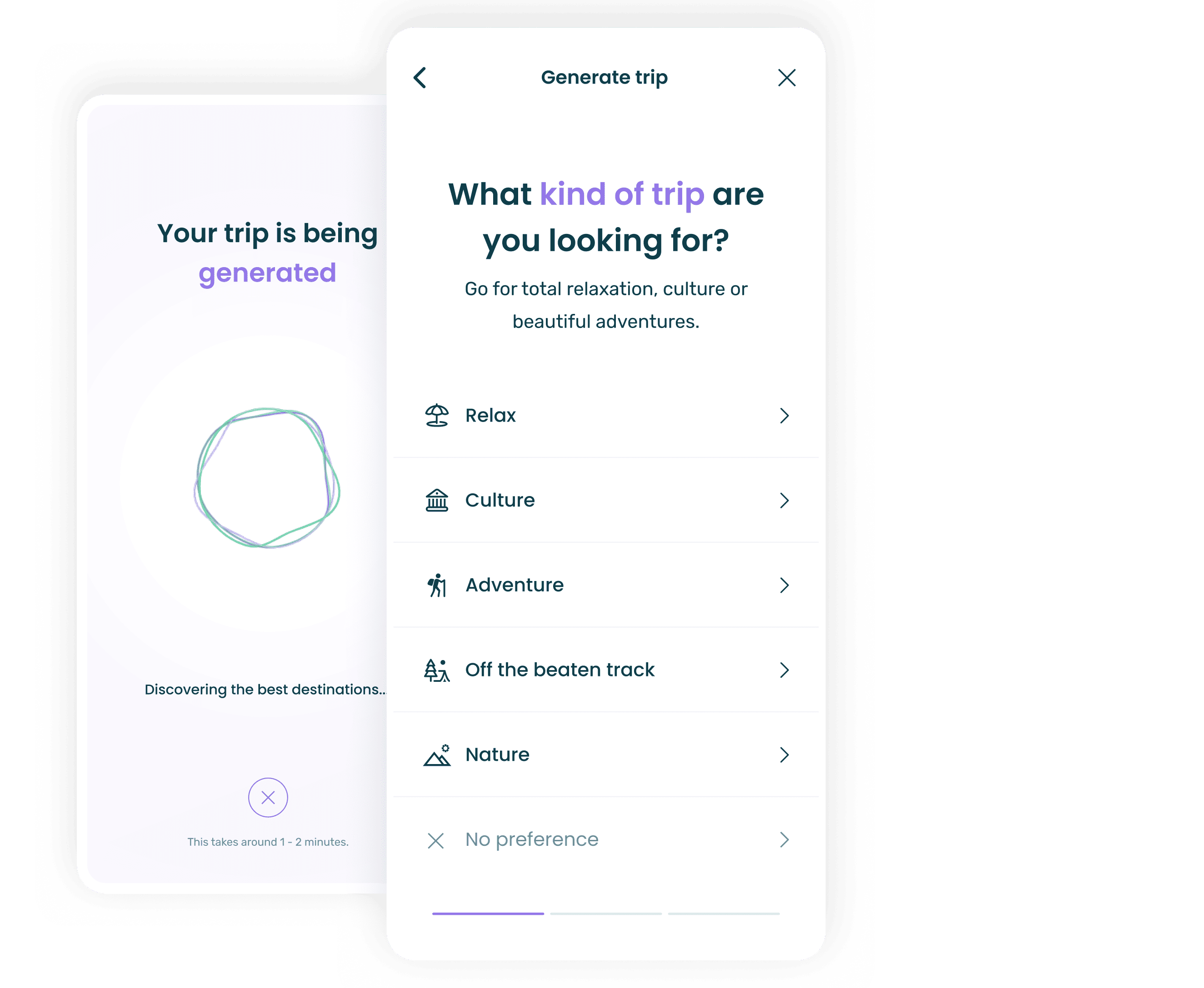 Stippl AI travel planner showing a generated day-by-day itinerary